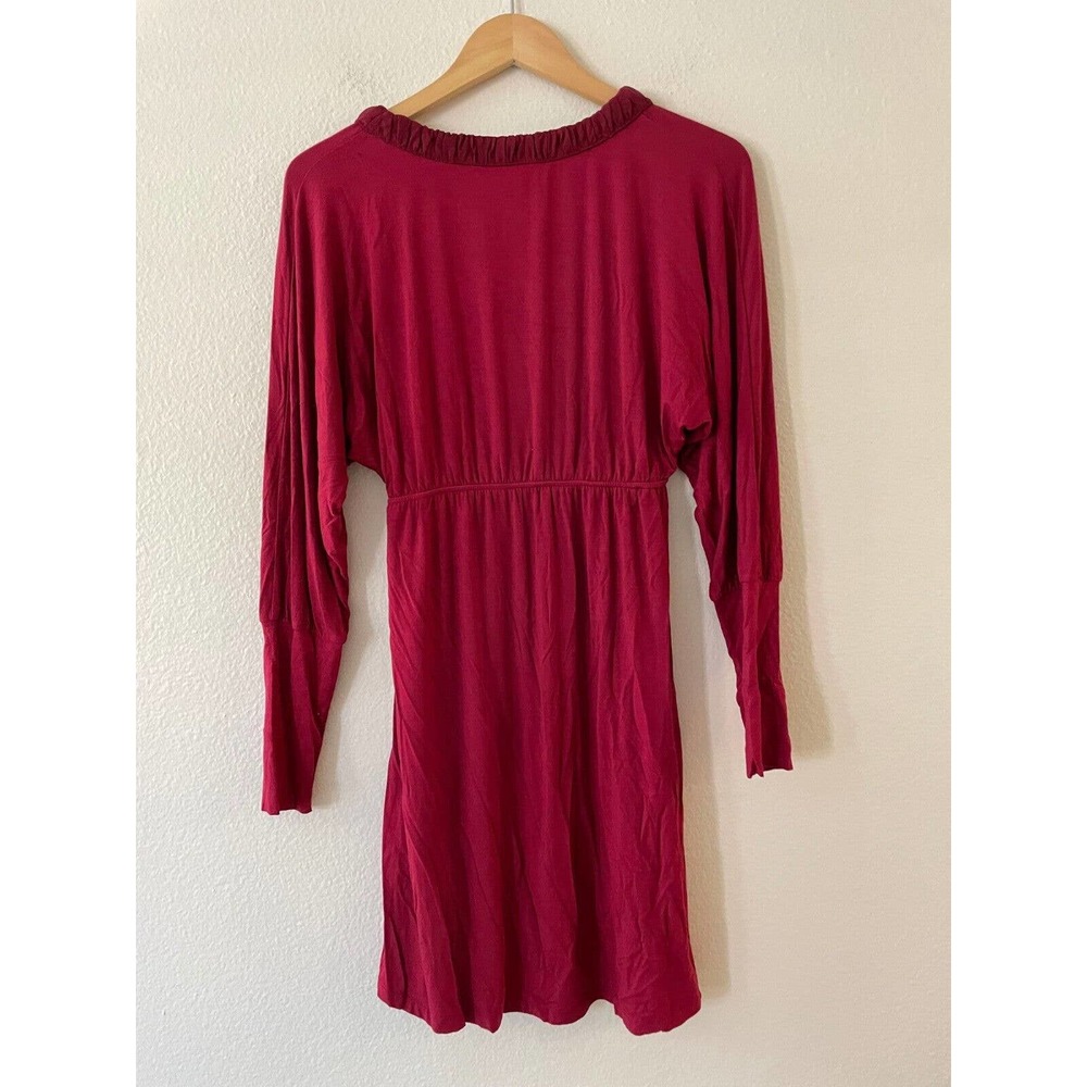 Kut from the Kloth Size S Ruffle Scoop Neck Mini Dress Dolman Batwing Sleeve Red - Picture 3 of 9